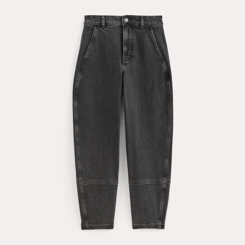 Everlane Women's Utility Barrel Pant in Washed Black, Size 28, Cotton/Denim